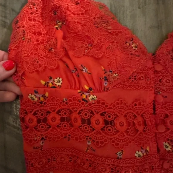 Free People Chic Red Floral Maxi Slip Dress - Picture 5 of 15